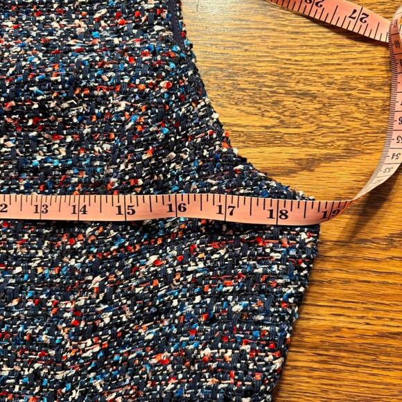 Duffield Lane Navy Confetti Tweed Ellis Top Size S - Picture 10 of 13